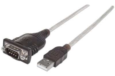 Manhattan 151801 seriële kabel Zilver 0,45 m USB A Serial/COM/RS232/DB9