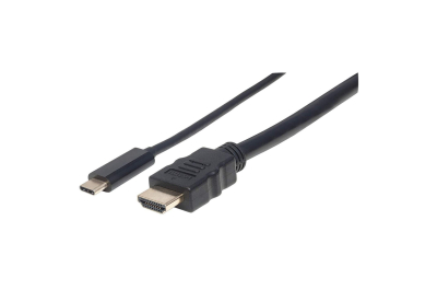 Manhattan 152235 video kabel adapter 1 m USB Type-C HDMI Type A (Standaard) Zwart