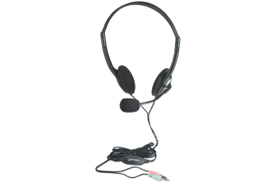 Manhattan 164429 hoofdtelefoon/headset Bedraad Hoofdband Oproepen/muziek Zwart, Zilver