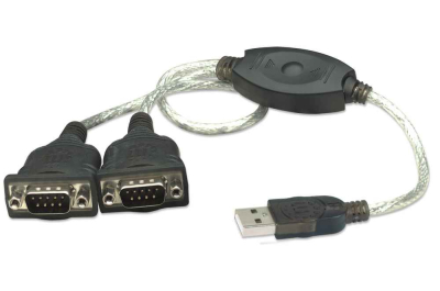 Manhattan 174947 seriële kabel Zwart 0,45 m USB A DB9