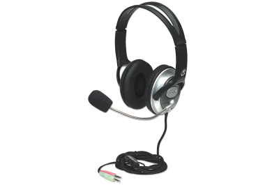 Manhattan 175555 hoofdtelefoon/headset Bedraad Hoofdband Oproepen/muziek Zwart