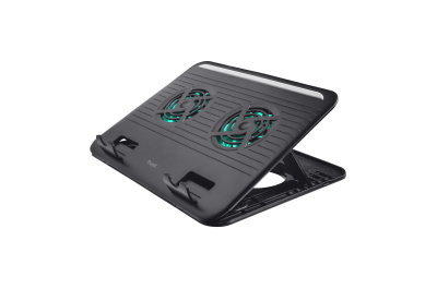 Trust Cyclone Laptop Cooling Stand - Laptopkoeler – 2 ventilatoren – Verstelbare hoek – Zwart