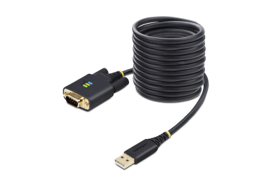 StarTech.com 3m USB naar Seriëel Adapter Kabel, COM Retention, Verwisselbare DB9 Schroeven/Moeren, USB-A naar RS232 DB9 Converter, FTDI IC, ESD Bescherming, Windows/macOS/Linux