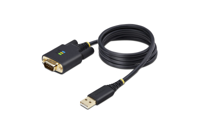 StarTech.com 1m USB naar Seriëel Adapter Kabel, COM Retention, Verwisselbare Schroeven/Moeren, USB-A naar RS232 DB9 Converter, FTDI IC, ESD Bescherming, Windows/macOS/Linux