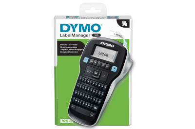 DYMO LabelManager 160-labelmaker | Draagbare labelprinter met AZERTY-toetsenbord | Inclusief zwart-wit D1-etiketten (12 mm) | Voor thuis en op kantoor