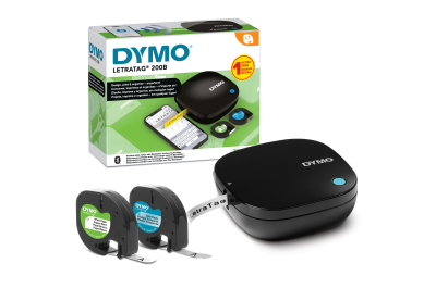 DYMO LetraTag 200B-labelmaker met bluetooth | Compacte labelprinter | Verbinding via draadloze bluetoothtechnologie met iOS en Android | Inclusief 2 soorten labeltape