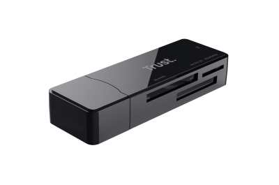 Trust Nanga Compacte USB 3.2 Gen1 Kaartlezer - compacte kaartlezer – compatibel met meerdere geheugenkaarten – zwart