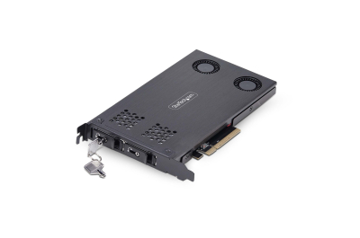 StarTech.com Dual-Bay M.2 NVMe SSD naar PCIe x8, Verwijderbare Mobiele Rack, PCIe Bifurcation Vereist, Installatie zonder gereedschap, PCIe Backplane met Twee Hot-Swap Drive Bays