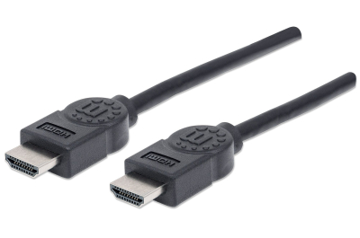 Manhattan HDMI kabel 4K@30Hz, 1,8 m, geschikt voor alle 1080p-resoluties en de meeste 4K-resoluties (controleer de 4K-specificaties van uw systeem om er zeker van te zijn), mannelijk naar mannelijk, zwart, levenslange garantie, equivalent HDMM6
