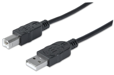 Manhattan USB A/USB B 1m USB-kabel USB 2.0 Zwart