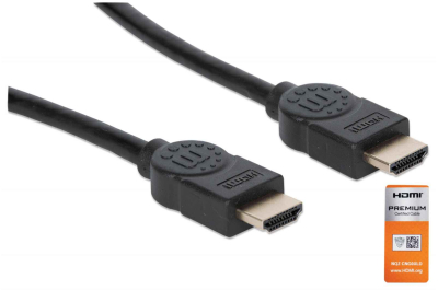 Manhattan HDMI kabel 4K@60Hz met Ethernet, 1,8 m, Gecertificeerd, geschikt voor ALLE 4K en 1080p/HD toepassingen - upgrade nu of zorg dat het klaarstaat voor wanneer je het nodig hebtzwartzwart, mannelijk naar mannelijk,zwart,levenslange garantie,equivale