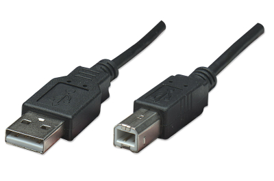 Manhattan 374507 USB-kabel USB 2.0 0,5 m USB A USB B Zwart