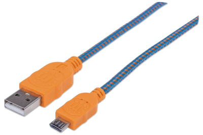 Manhattan 394024 USB-kabel USB 2.0 1 m USB A Micro-USB B Blauw