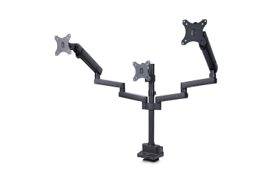 StarTech.com Triple Monitor Arm voor Bureau, Tot Drie 27inch Schermen, VESA 75x75/100x100, Instelling zonder Gereedschap, C-klem/Doorvoertule, Arm met Veermechanisme