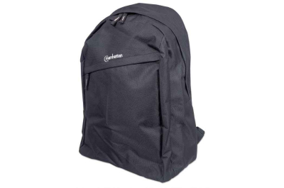 Manhattan Knappack rugzak 15,6", zwart, LAGE KOSTEN, lichtgewicht, interne laptophoes, accessoirevak, gevoerde verstelbare schouderbanden, fleshouder, 3 jaar garantie