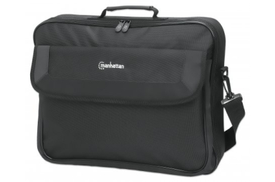 Manhattan Cambridge laptoptas 17,3", laptoptas met volledige opening, zwart, LAGE KOSTEN, accessoirevak + achtervak, afneembare schouderriem, clamshell, equivalent aan Targus CN418EU, 3 jaar garantie