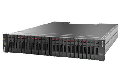 Lenovo DS2200 SFF disk array Rack (2U) Zwart, Roestvrijstaal