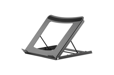 Manhattan Laptop- en tabletstandaard voor bureau, verstelbaar (5 posities), voor tablets en laptops tot 15,6", draagbaar en lichtgewicht, staal, zwart