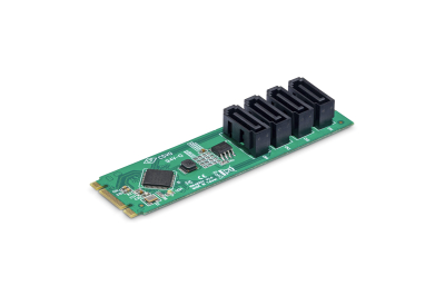 StarTech.com 4-Port M.2 naar SATA Adapter Kaart, M.2 PCIe 3.0 naar SATA HDD/SSD Uitbreidingskaart, ASM1064 Chipset, M.2 NVMe naar 4x HDD/SSD voor Windows/macOS/Linux