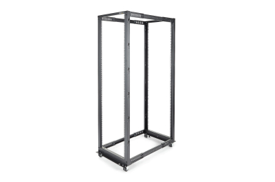 StarTech.com 4-Post 42U Mobiel Open Frame Server Rack, 19" Patchkast met Wielen en 4 Stijlen, Open Serverkast met Verstelbare Diepte voor Computer / AV / Netwerk Apparatuur - Wielen, Stelvoeten of Vloermontage