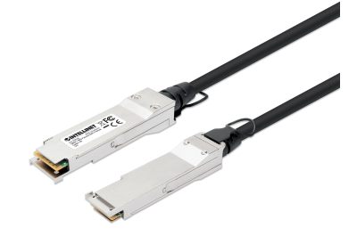 Intellinet 508506 InfiniBand en Glasvezelkabel 1 m QSFP+ Zwart, Zilver