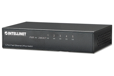 Intellinet 5-Port Fast Ethernet Office Switch Fast Ethernet (10/100) Zwart