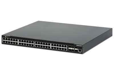 Intellinet 54-poorts L3 volledig beheerde Gigabit PoE+ netwerk switch, 48x RJ45 + 6x 10G SFP+ uplinks, PoE-budget 850 W, Layer 3 routing, VLAN/QoS, 19" rackmontage, professionele netwerkomgevingen, 3 jaar garantie