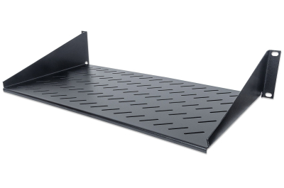 Intellinet 19" cantilever plank, 2U, 2-punts frontmontage, diepte 250 mm, max. 25 kg, zwart, 3 jaar garantie