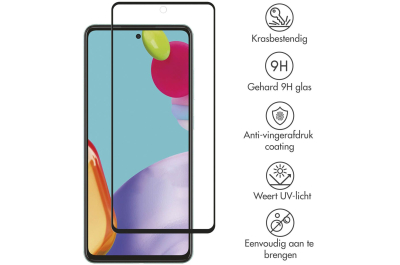 Premium Gehard Glas Screenprotector voor de Samsung Galaxy A52(s) (5G/4G) / A53 - Zwart