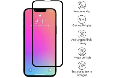 Gehard Glas Premium Screenprotector voor de iPhone 13 / 13 Pro / 14 - Zwart