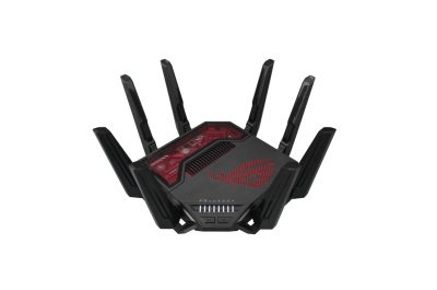 ASUS ROG Rapture GT-BE19000 draadloze router Multi-Gigabit Ethernet Tri-band (2,4 GHz / 5 GHz / 6 GHz) Zwart, Rood