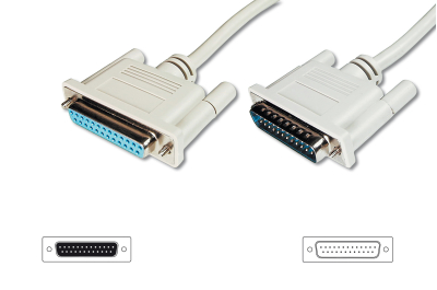 Digitus AK-610201-100-E seriële kabel Beige 10 m D-Sub25