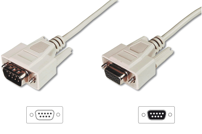 Digitus AK-610203-020-E seriële kabel Beige 2 m DB9