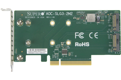 Supermicro AOC-SLG3-2M2 interfacekaart/-adapter Intern M.2