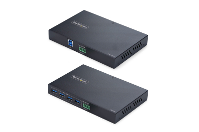 StarTech.com 4-Port USB 3.0 Extender over Ethernet tot 100m via Cat6a / Cat7 / Cat8 RJ45 Kabel, Uitbreiding voor Remote USB Apparatuur, 4x USB-A 5Gbps Hub, TAA