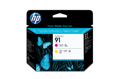 HP 91 magenta en gele printkop