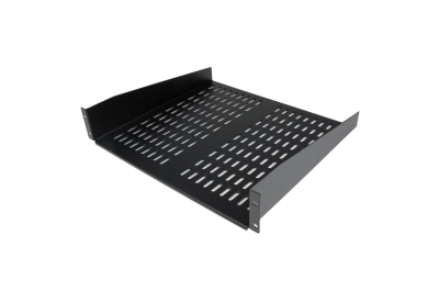 StarTech.com 2U Server Rack Schap - Universele Geventileerde Rack Mount Cantilever Shelf voor 19" Netwerk Kast & Apparatuur - Heavy Duty Staal - Capaciteit 23kg - Diepte 40cm (16”) - Zwart (CABSHELFV)