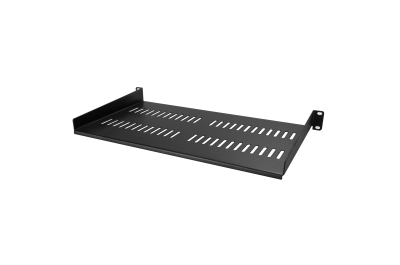 StarTech.com 1U Server Rack Schap - Universele Geventileerde Rack Mount Cantilever Shelf voor 19" Netwerk Kast & Apparatuur - Heavy Duty Staal - Capaciteit 20kg - Diepte 25cm (10") - Zwart