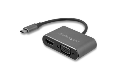 StarTech.com USB-C naar VGA en HDMI adapter - 2-in-1 - 4K 30Hz - space grijs