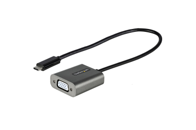 StarTech.com USB C naar VGA Adapter - 1080p USB Type-C naar VGA Adapter Dongle - USB-C (DP Alt Mode) naar VGA Monitor/Scherm Video Converter - Thunderbolt 3 Compatibel - 30cm lange aangesloten hostkabel - Verbeterde versie van CDP2VGA