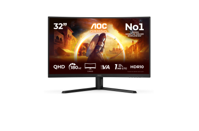 AOC G4 CQ32G4VE computer monitor 80 cm (31.5") 2560 x 1440 Pixels Quad HD LCD Zwart, Grijs