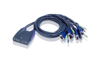ATEN 4-poorts USB VGA-/audiokabel KVM-switch (0,9 m, 1,2 m)