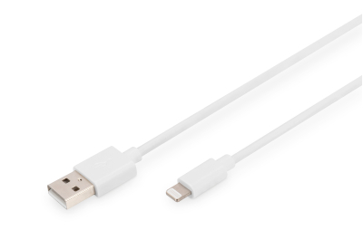 Digitus DB-600106-010-W Lightning-kabel 1 m Wit