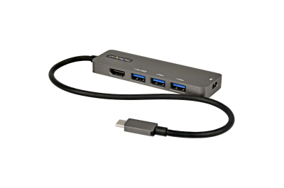 StarTech.com USB C Multiport Adapter - USB-C naar HDMI 2.0b 4K 60Hz (HDR10), 100W Power Delivery Pass-Through, 4-Port USB 3.0 Hub - USB Type-C Mini Dock - 30cm Vaste Kabel