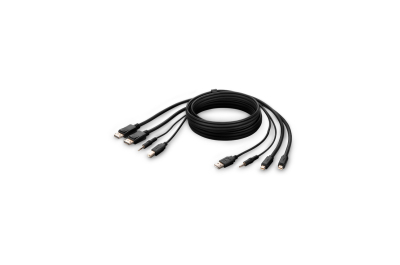Belkin F1DN2CCBL-MP10T toetsenbord-video-muis (kvm) kabel Zwart 3 m