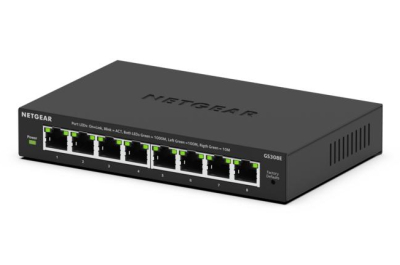 NETGEAR GS308E Managed L2/L3 Gigabit Ethernet (10/100/1000) Power over Ethernet (PoE) Zwart