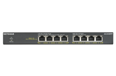 NETGEAR GS308PP Unmanaged Gigabit Ethernet (10/100/1000) Power over Ethernet (PoE) Zwart