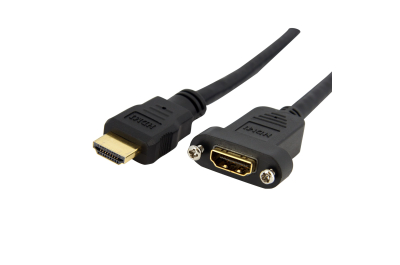 StarTech.com 91cm HDMI Female naar Male Adapter, 4K High Speed Panel Mount HDMI Kabel, 4K 30Hz UHD HDMI, 10.2 Gbps Bandbreedte, 4K HDMI Female naar HDMI Male, Paneel Monteerbare Connector Kabel