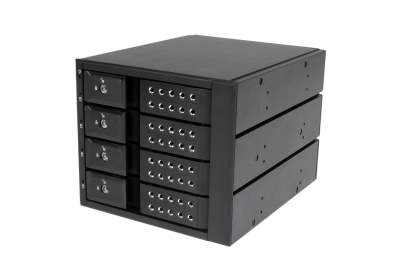 StarTech.com 4-bay Aluminium Trayless Hot Swap Mobile Rack Backplane voor 3,5 inch SAS II/SATA III - 6 Gbps HDD