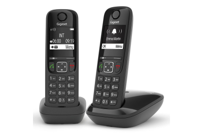 Gigaset AS690 Duo Analoge-/DECT-telefoon Nummerherkenning Zwart